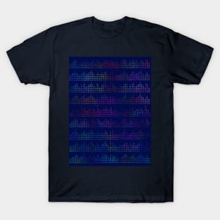 Techno Equalizer Bars On Blue T-Shirt